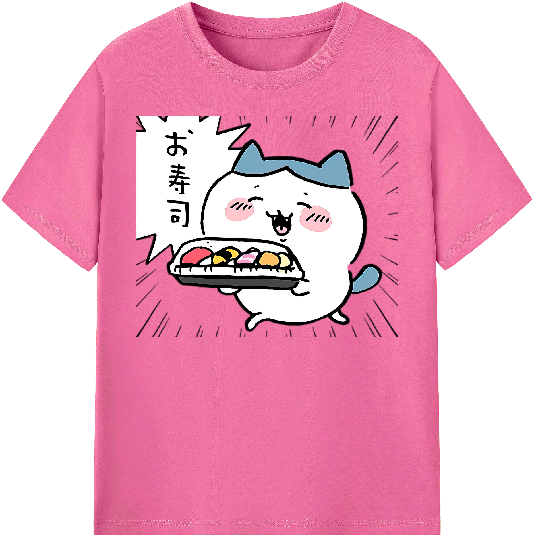 （画像用） ちいかわ ハチワレ Chii-kawa hachiware レディースカジュアルプリントTシャツ（綿100％）